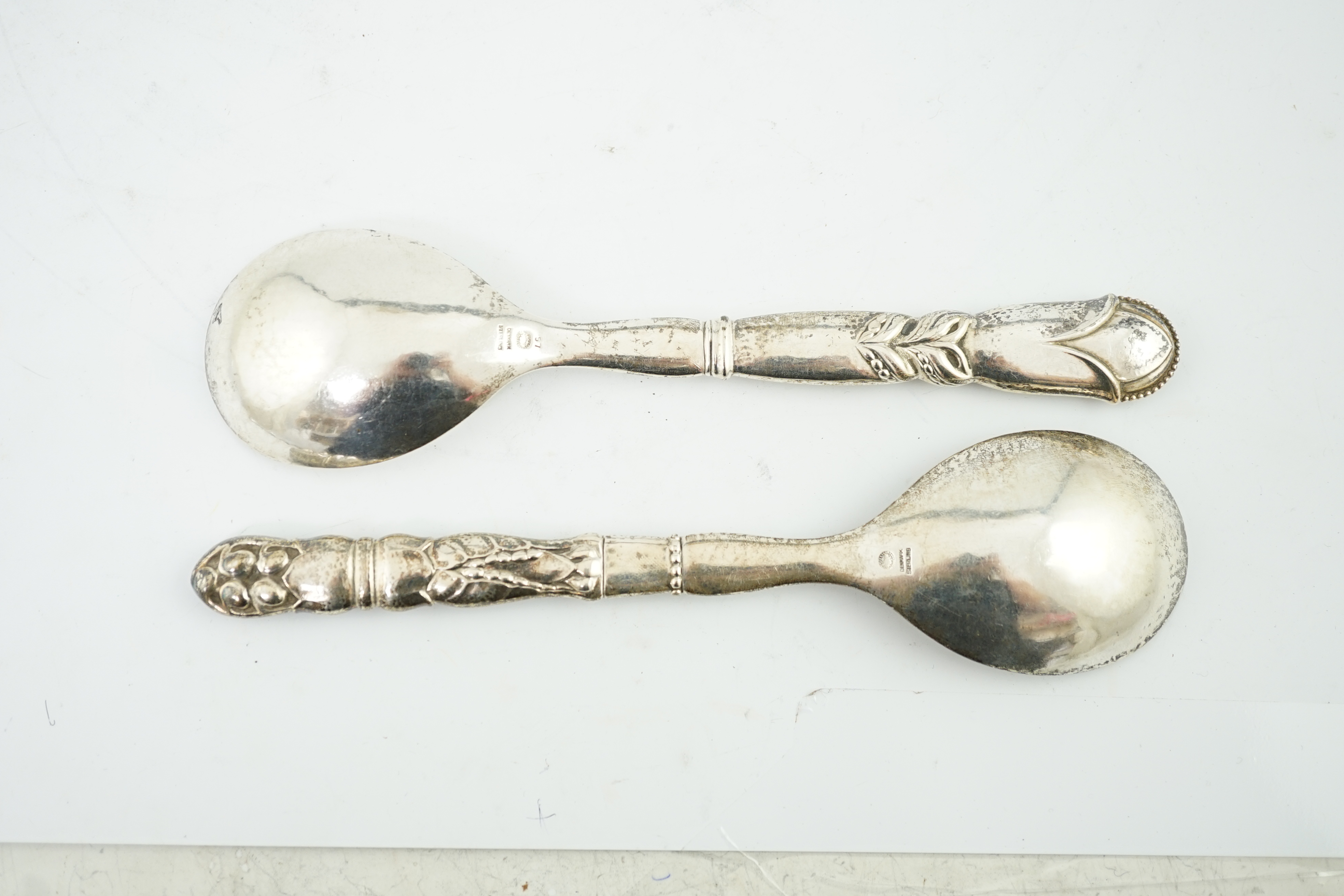 Two Georg Jensen sterling serving spoons